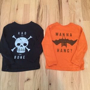 2- Size 4T Halloween Long Sleeve Boy Shirts